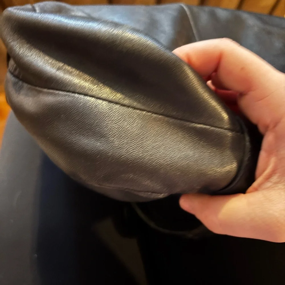Coach Black Leather Hobo with Silver Hardware